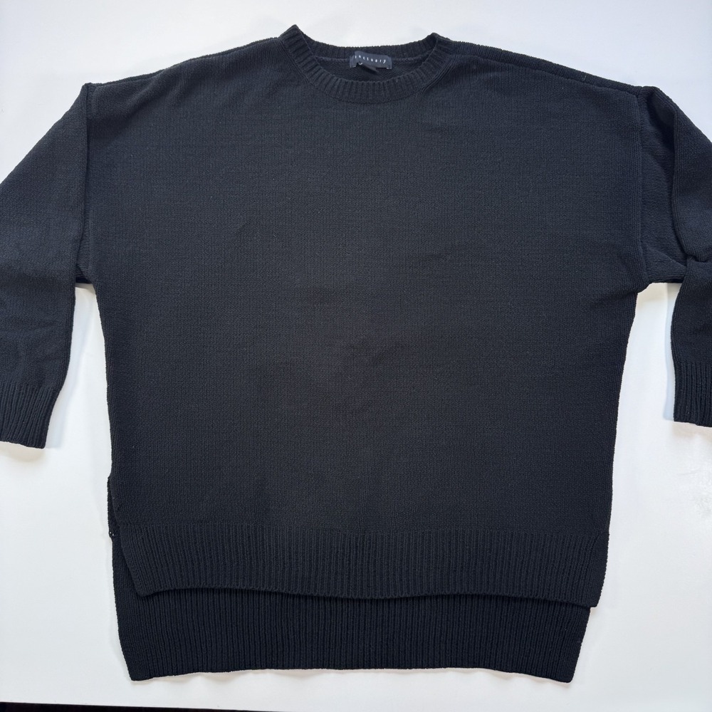 SANCTUARY Oversized Crewneck Sweater High-Low Hemline Womens Small Black